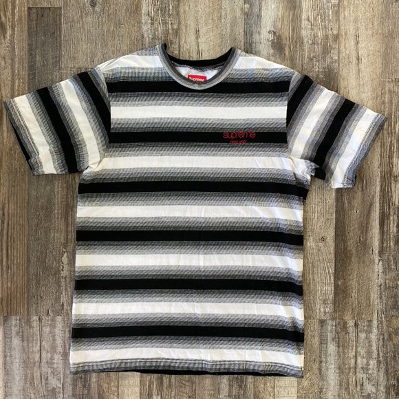 Supreme Gradient Striped SS FW18 - Black - Size M - Picture 1 of 6